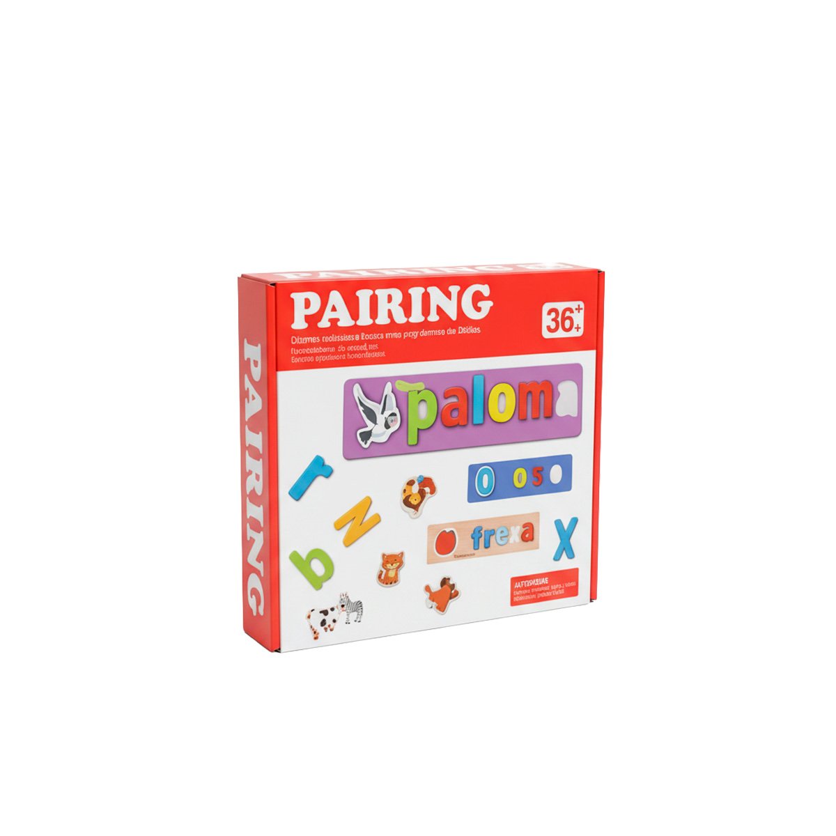 PANEL DE ANIMALES PARA FORMANDO PALABRAS COLOR ROJO EDUCATIVO YPAPEL REGALO - 1