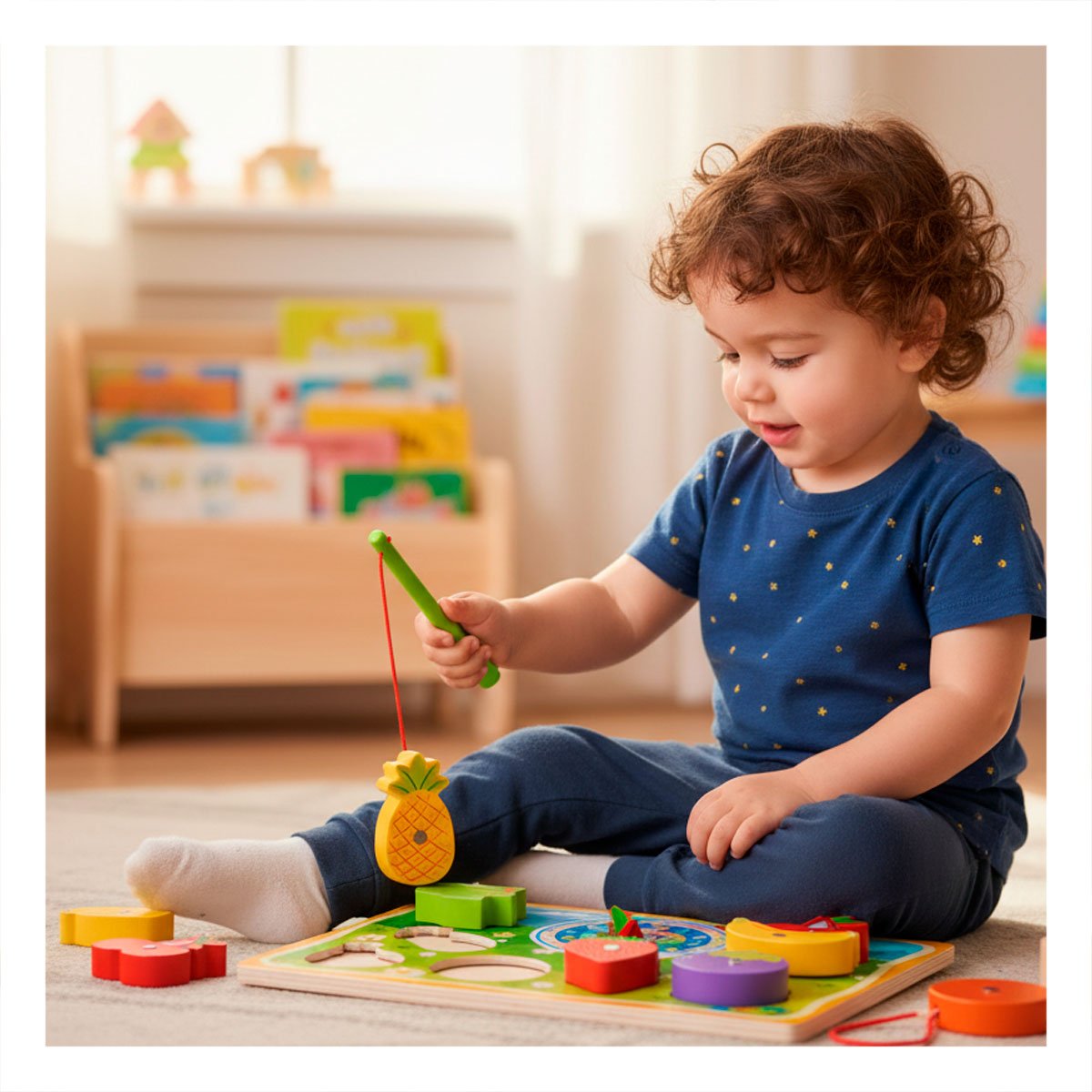 PACK12 JUEGO DIDACTICO FRUTAS MULTICOLOR 4 EN 1 CON PESCA RELOJ ROMPECABEZA Y DIBUJO - 3