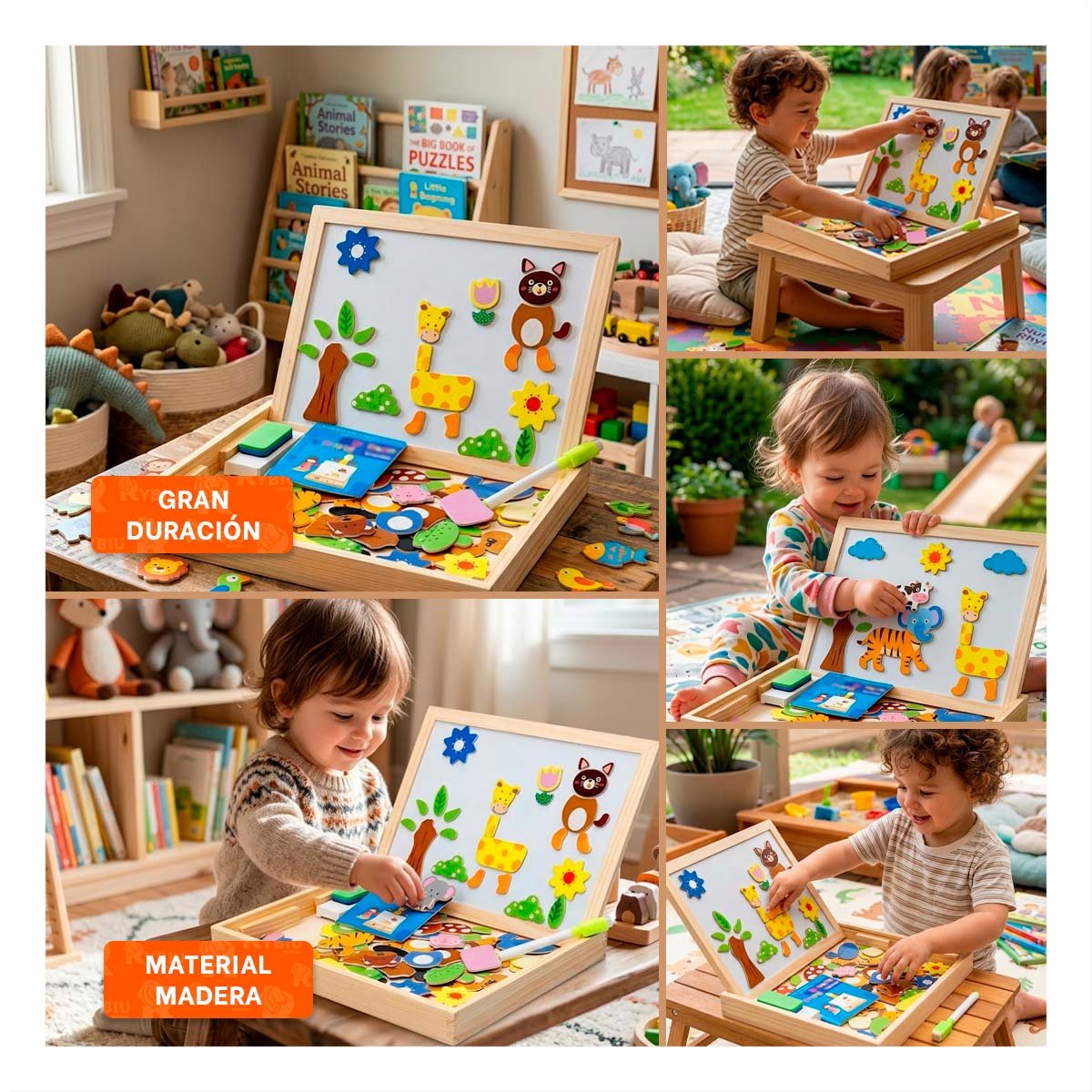TABLERO EDUCATIVO DE PIZARRA CON ANIMALES COLOR MULTICOLOR INFANTIL YSTICKY - 5