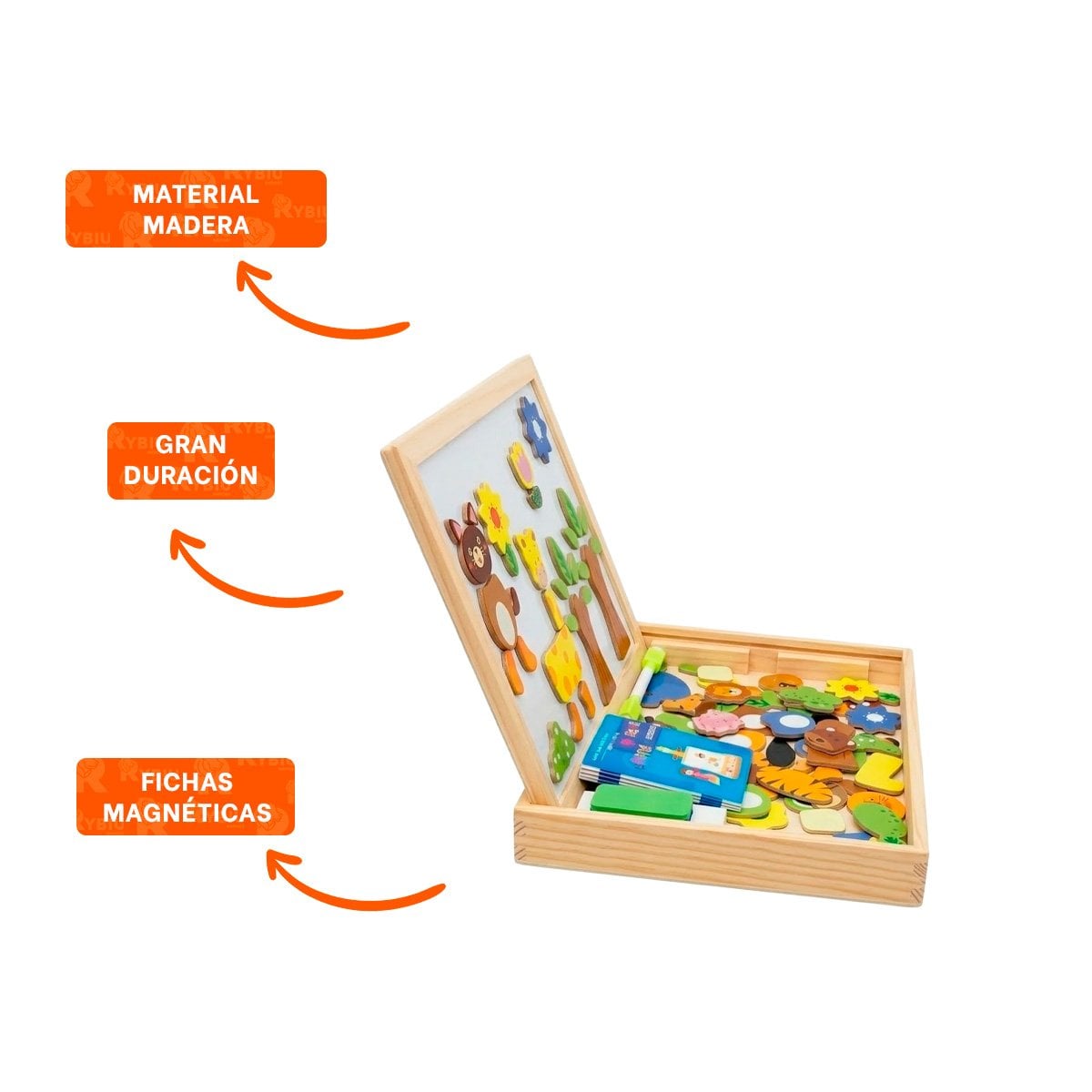 JUEGO PIZARRA DE ANIMALES COLOR MULTICOLOR PARA ACTIVIDAD DIDACTICA INFANTIL - 3