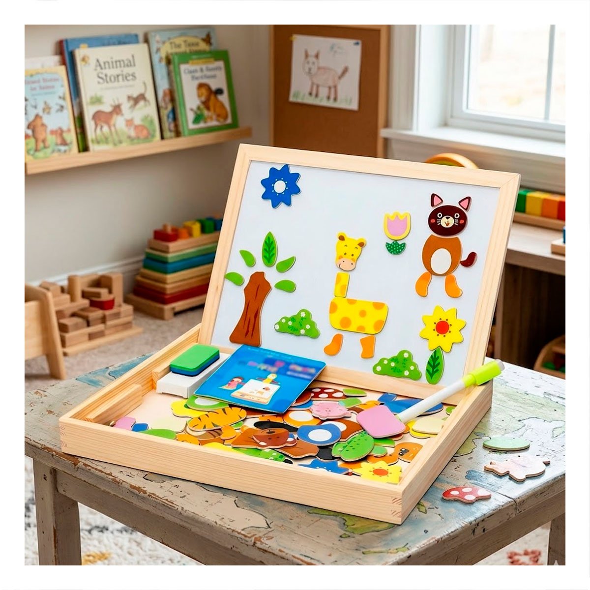 PACK4 ROMPECABEZA CREATIVO DE PIZARRA Y ANIMALES COLOR MULTICOLOR INFANTIL YPAPEL REGALO - 5