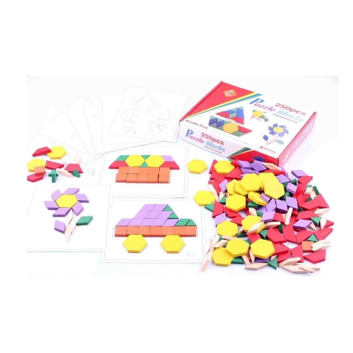 PACK2 ROMPECABEZA MULTICOLOR DE MOSAICO 250 PIEZASA PARA ACTIVIDAD RECREATIVA YREGALO STICKER - 2