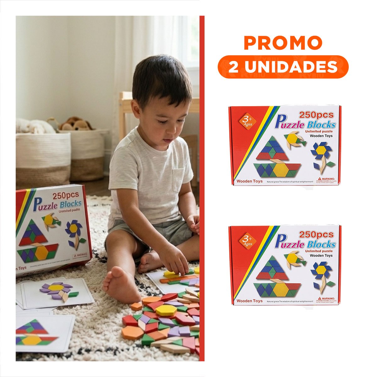PACK2 ROMPECABEZA DE MOSAICO 250 PIEZASA COLOR MULTICOLOR PARA DINAMICA ESCOLAR - 1