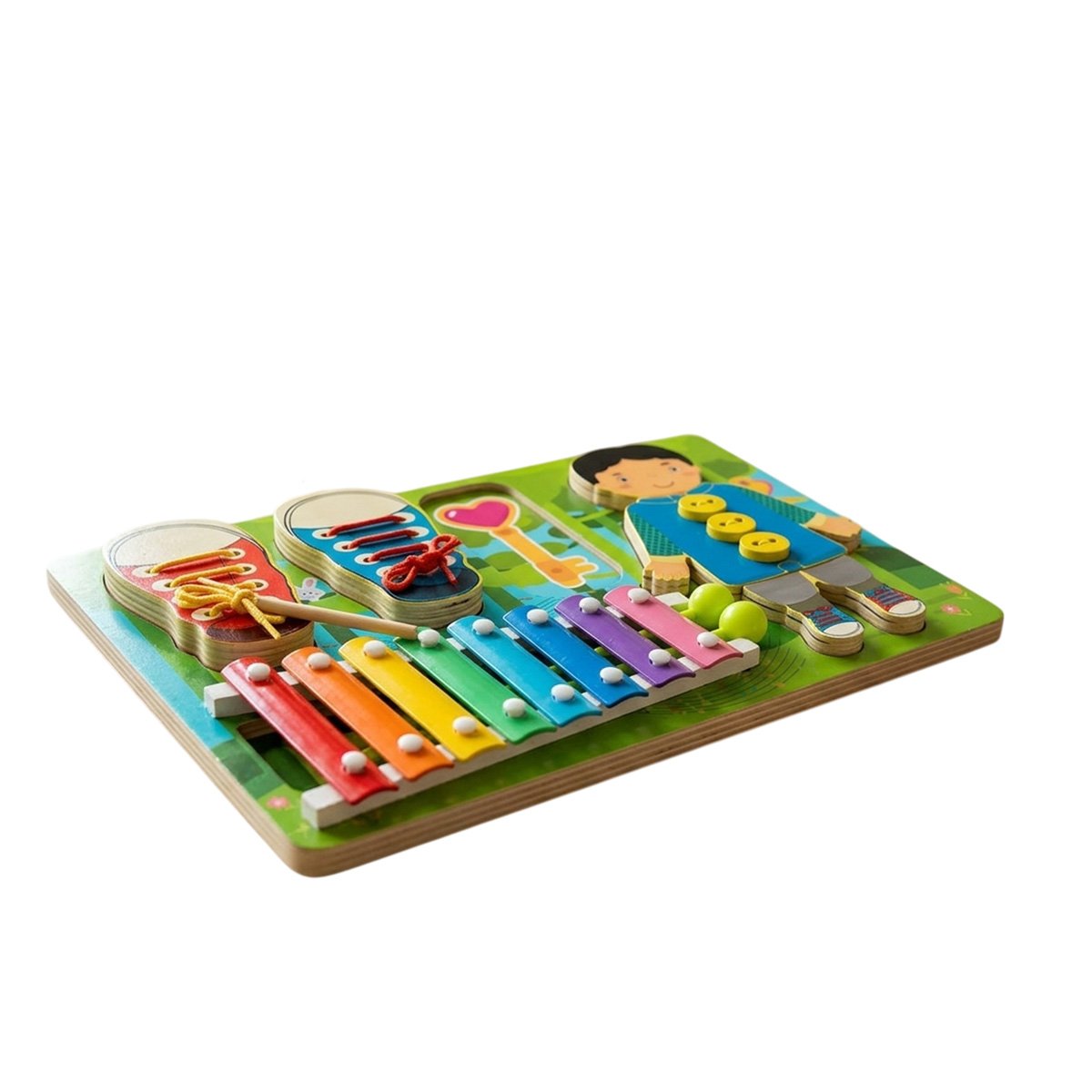 PANEL RECREATIVO CON PASADORES Y XILOFONO COLOR MULTICOLOR INFANTIL YLIGAS REGALO - 3