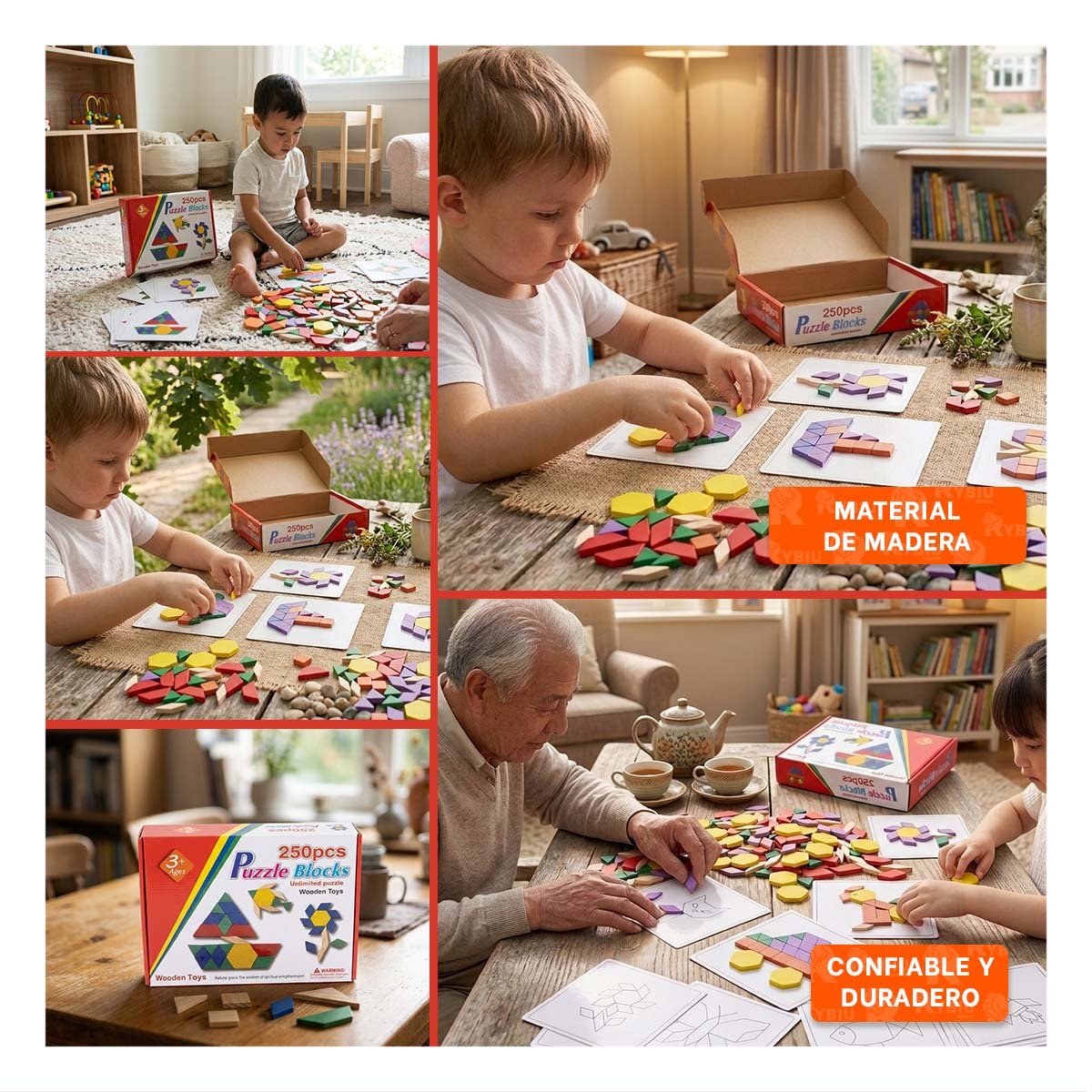 TABLERO DE 250 PIEZASA MOSAICO COLOR MULTICOLOR PARA JUEGO MANUAL YSTICKY - 1