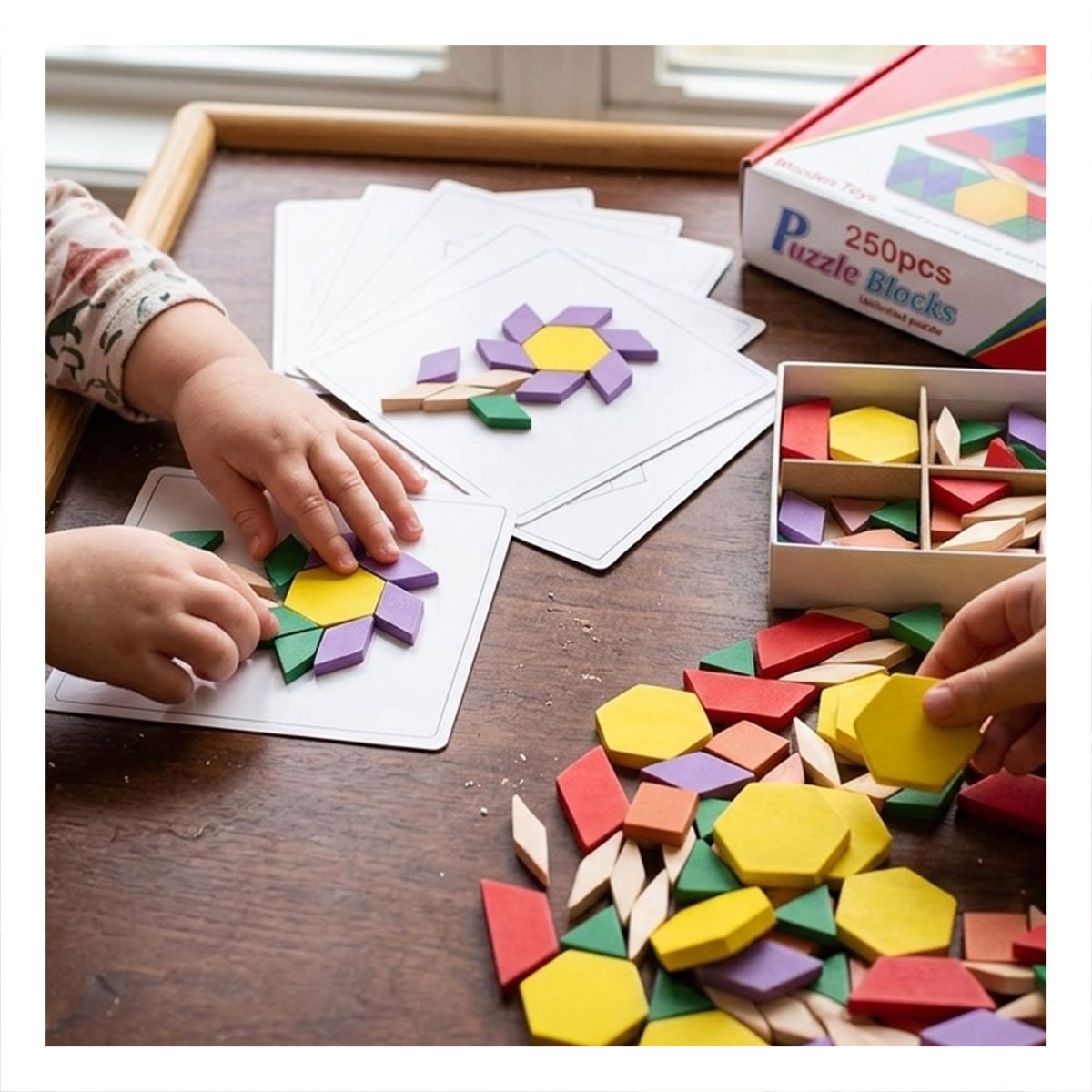 PACK6 JUEGO MOSAICO COLOR MULTICOLOR DE 250 PIEZASA PARA APRENDIZAJE EDUCATIVO YPAPEL REGALO - 5