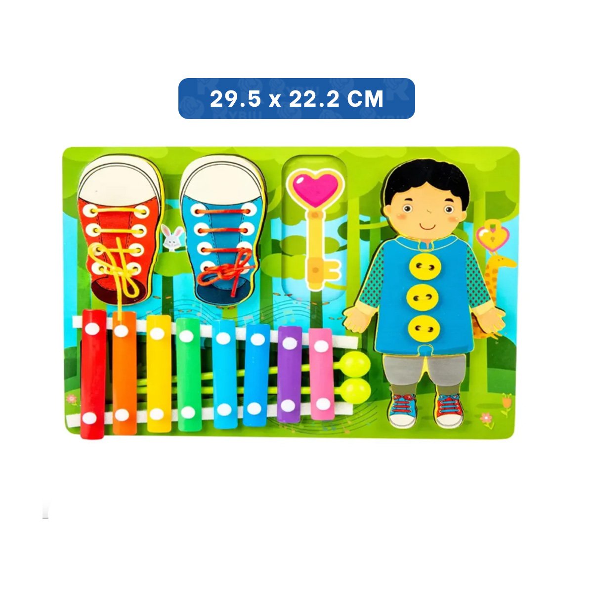 PANEL DE XILOFONO COLOR MULTICOLOR CON PASADORES PARA JUEGO EDUCATIVO YPAPEL REGALO - 4