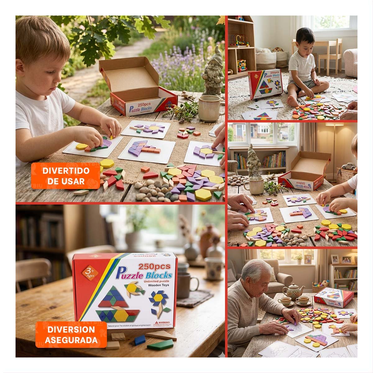 PACK4 PANEL EDUCATIVO MOSAICO 250 PIEZASA COLOR MULTICOLOR RECREATIVO YREGALO STICKER - 2