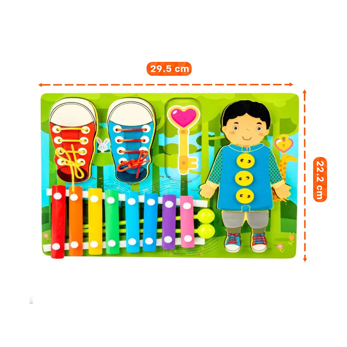 PACK6 BASE DIDACTICA CON PASADORES Y XILOFONO COLOR MULTICOLOR INFANTIL YPAPEL REGALO - 4