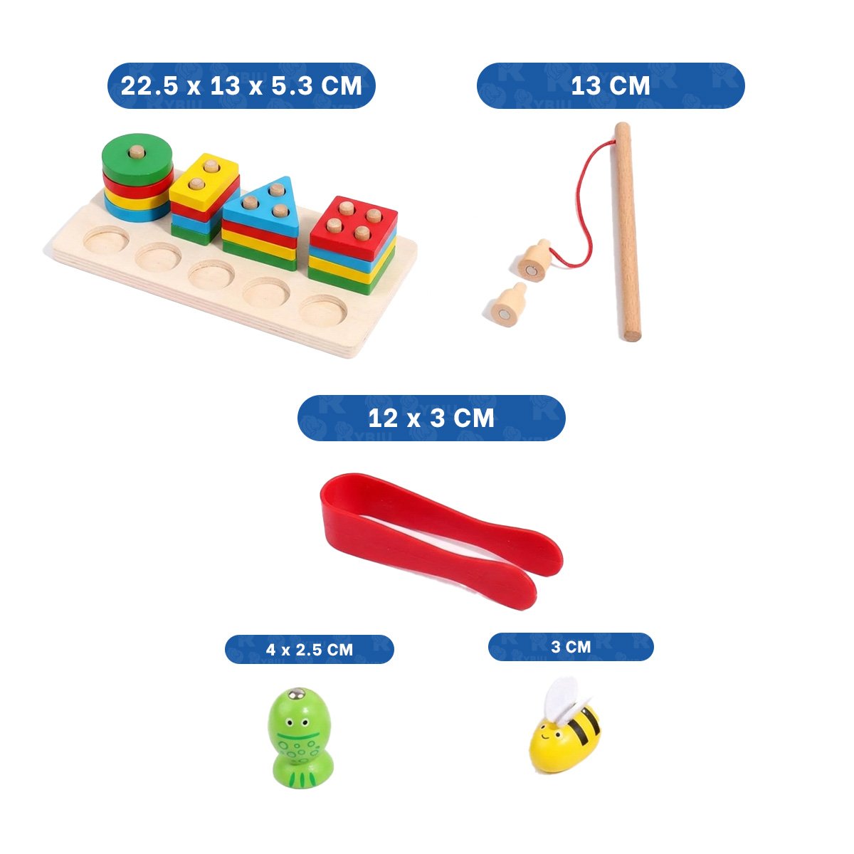 PACK6 ENCAJE RECREATIVO CON FIGURAS PECES IMANTADOS Y ABEJAS PINZA COLOR MULTICOLOR - 4