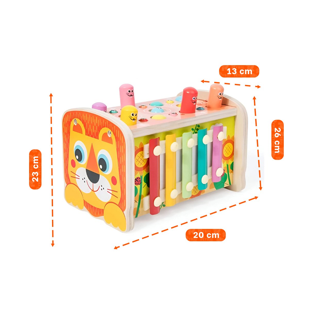 PACK4 ACTIVIDAD DE ENGRANAJE XILOFONO MARTILLO Y PESCA MULTICOLOR PARA USO INFANTIL - 4