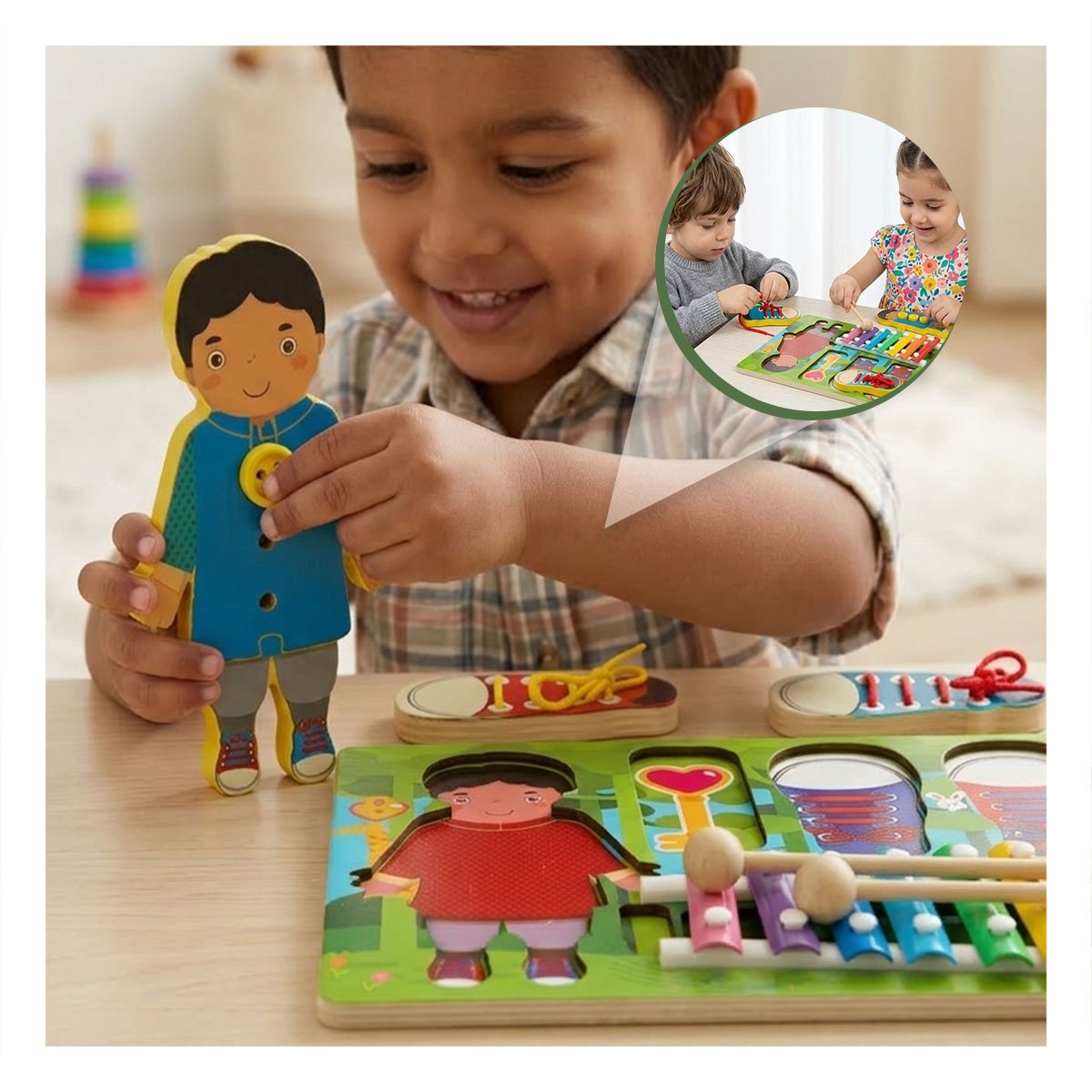 PACK4 TABLERO DE PASADORES COLOR MULTICOLOR CON XILOFONO PARA USO ESCOLAR - 5