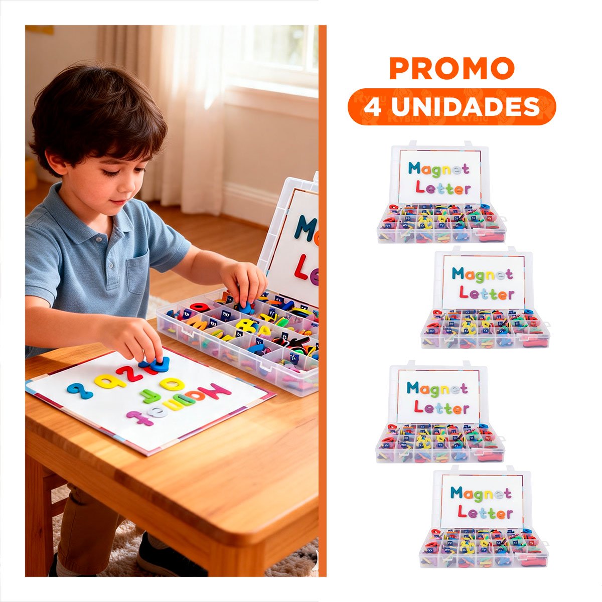 PACK4 PIZARRA DE APOYO PARA LECTURA Y ESCRITURA 253 PZS MULTICOLOR Y+REGALO STICKER - 1