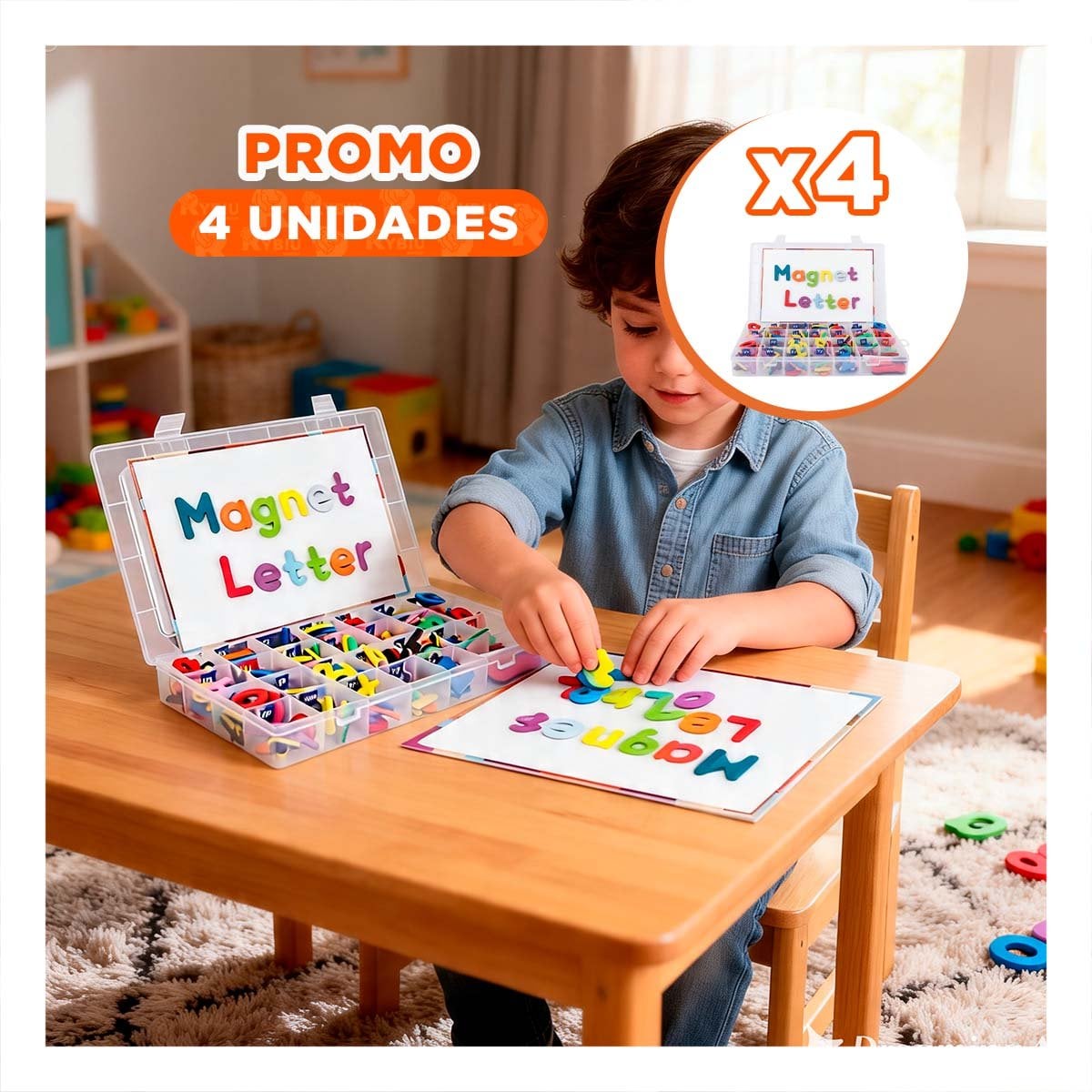 PACK4 TABLERO DE EJERCICIOS CON NUMEROS Y LETRAS MAGNETICAS 253 PZS - 1