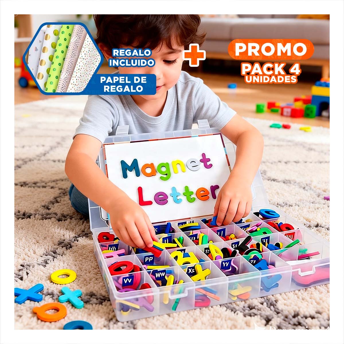 PACK4 PANEL PARA INTRODUCCION AL ABECEDARIO Y NUMERACION 253 PZS Y+PAPEL REGALO - 1