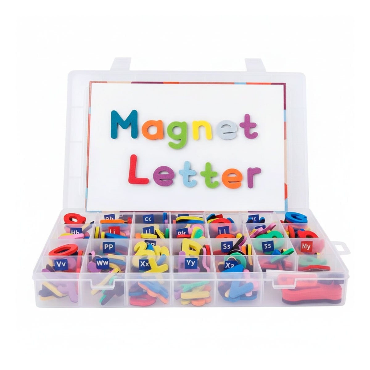 TABLERO DE PRACTICA CON LETRAS Y NUMEROS MAGNETICOS 253 PZS MULTICOLOR Y+PAPEL REGALO - 1