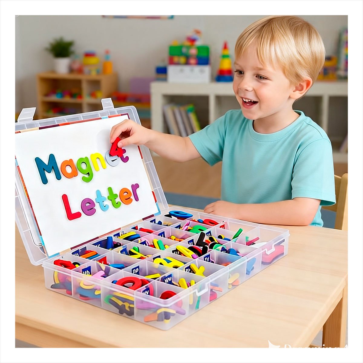 TABLERO DE PRACTICA CON LETRAS Y NUMEROS MAGNETICOS 253 PZS MULTICOLOR Y+PAPEL REGALO - 5