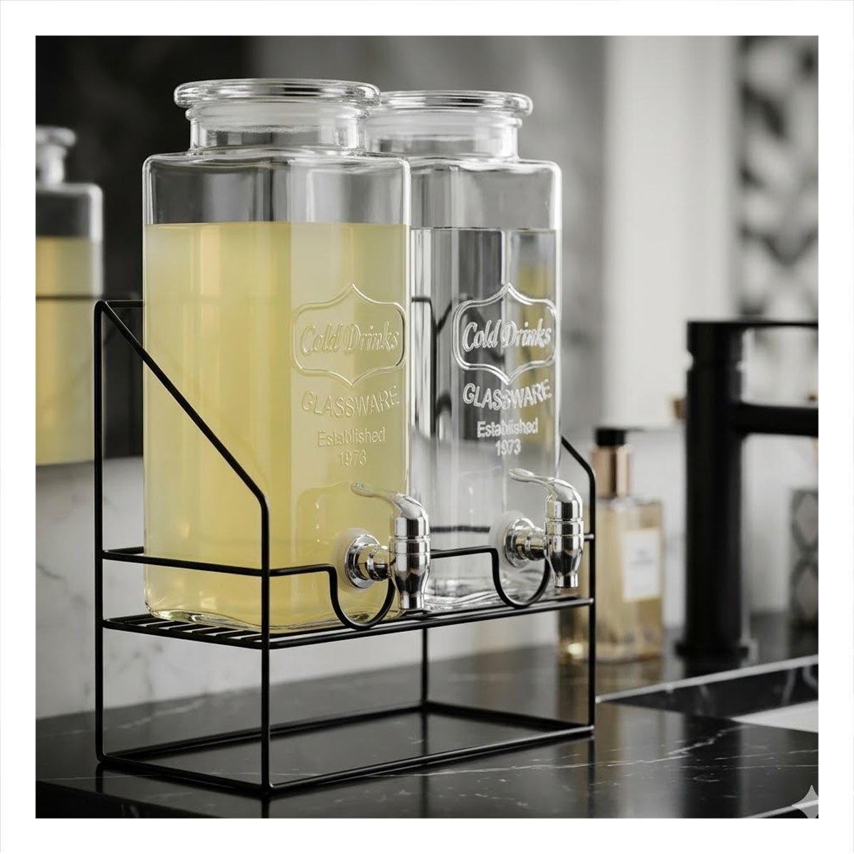 PACK4 CONTENEDOR DOBLE TRANSPARENTE 2,2L BEBIDA PARA FIESTA Y REUNIONES YPAPEL REGALO - 2