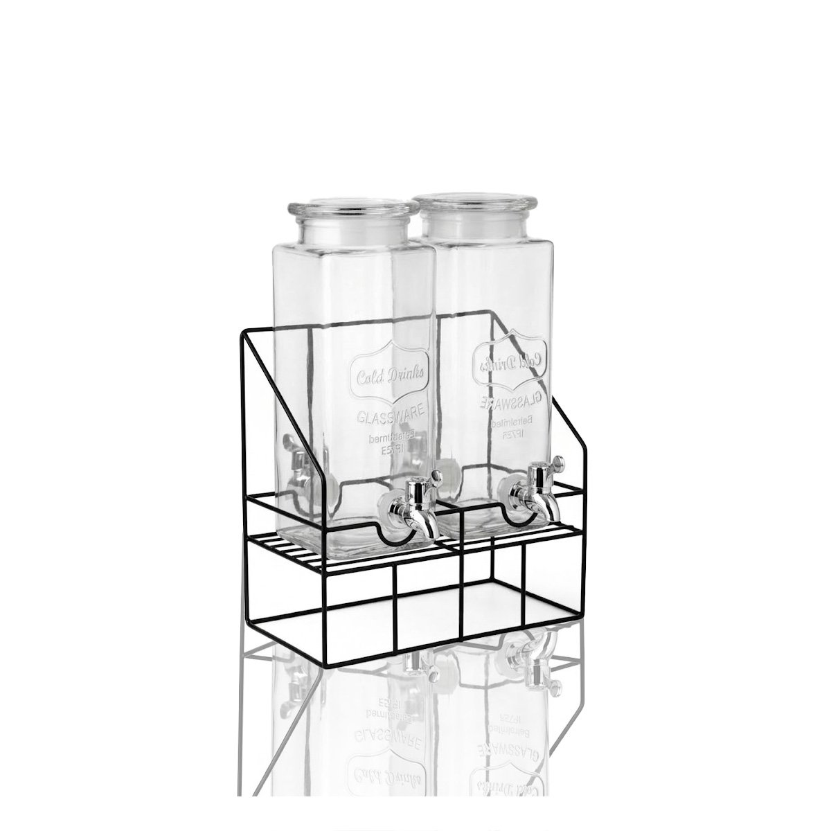 PACK4 CONTENEDOR DOBLE TRANSPARENTE 2,2L BEBIDA PARA FIESTA Y REUNIONES YPAPEL REGALO - 3