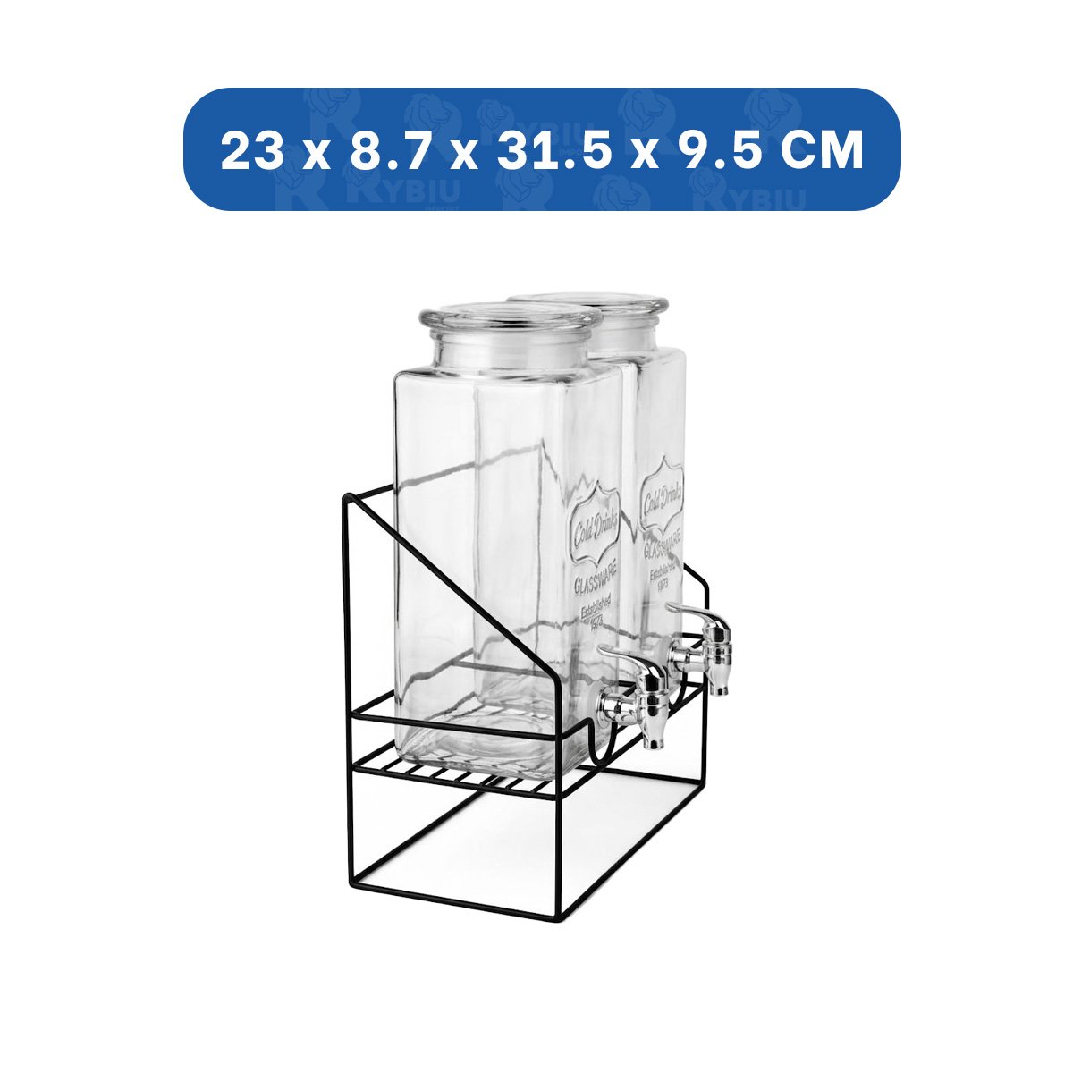 PACK4 CONTENEDOR DOBLE TRANSPARENTE 2,2L BEBIDA PARA FIESTA Y REUNIONES YPAPEL REGALO - 4