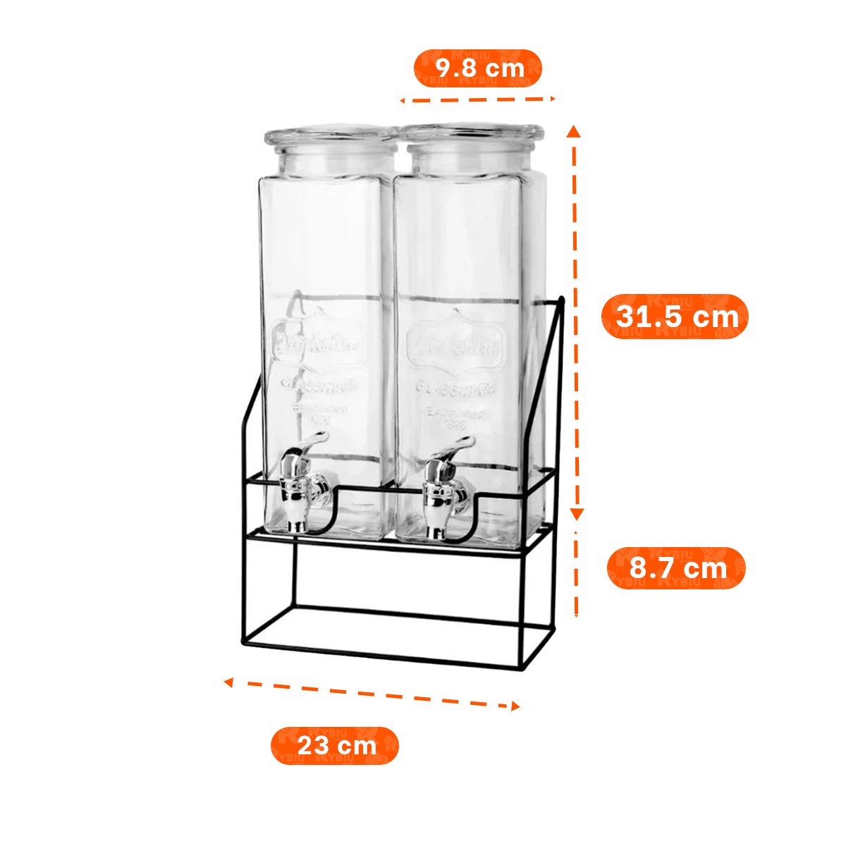 PACK4 JARRA DOBLE TRANSPARENTE 2,2L BEBIDA PARA EVENTOS Y CELEBRACIONES YREGALO STICKER - 4