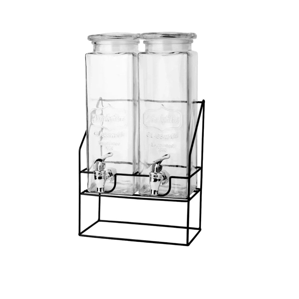 JARRA DE BEBIDA DOBLE 2,2L TRANSPARENTE CON BASE PARA EVENTOS YPAPEL REGALO - 1