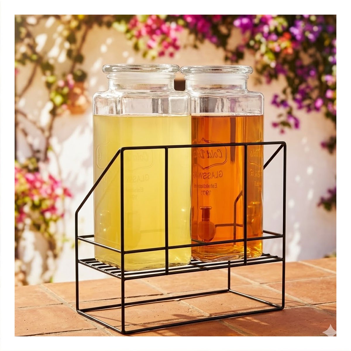 JARRA DE BEBIDA DOBLE 2,2L TRANSPARENTE CON BASE PARA EVENTOS YPAPEL REGALO - 5