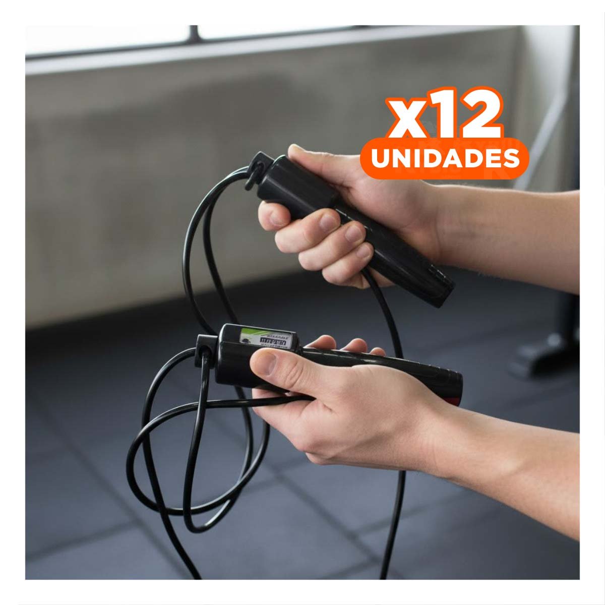 PACK12 TONIFICA MUSCULOS CON SOGA ERGONOMICA NEGRO - 1
