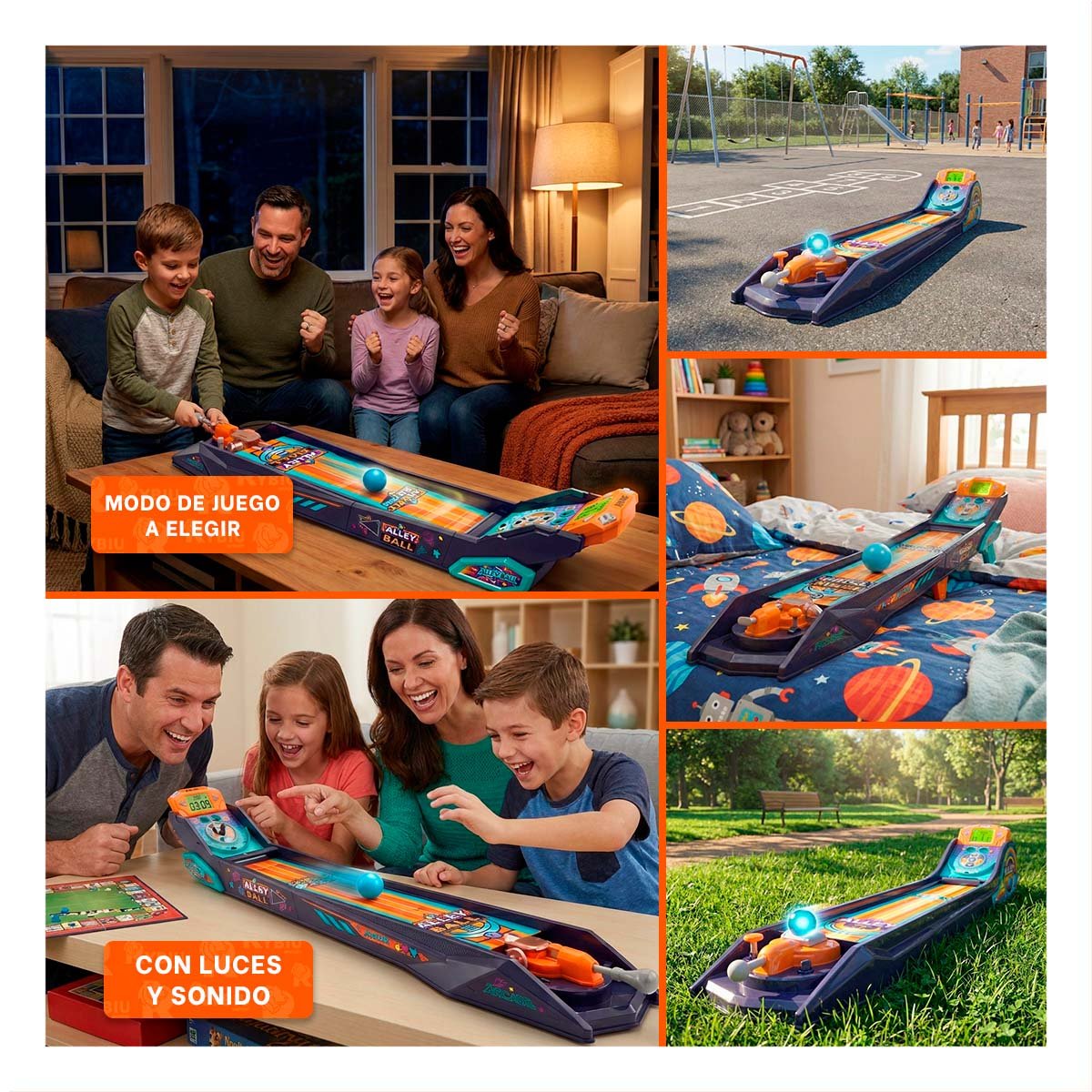 TABLERO DE PELOTA DE CALLE ELECTRONICO PARA ENTRETENIMIENTO EN AZUL Y NARANJA 85CM YSTICKY - 1