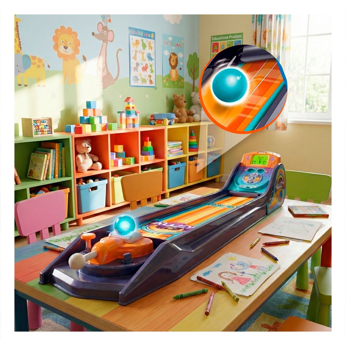 TABLERO DE PELOTA DE CALLE ELECTRONICO PARA ENTRETENIMIENTO EN AZUL Y NARANJA 85CM YSTICKY - 5