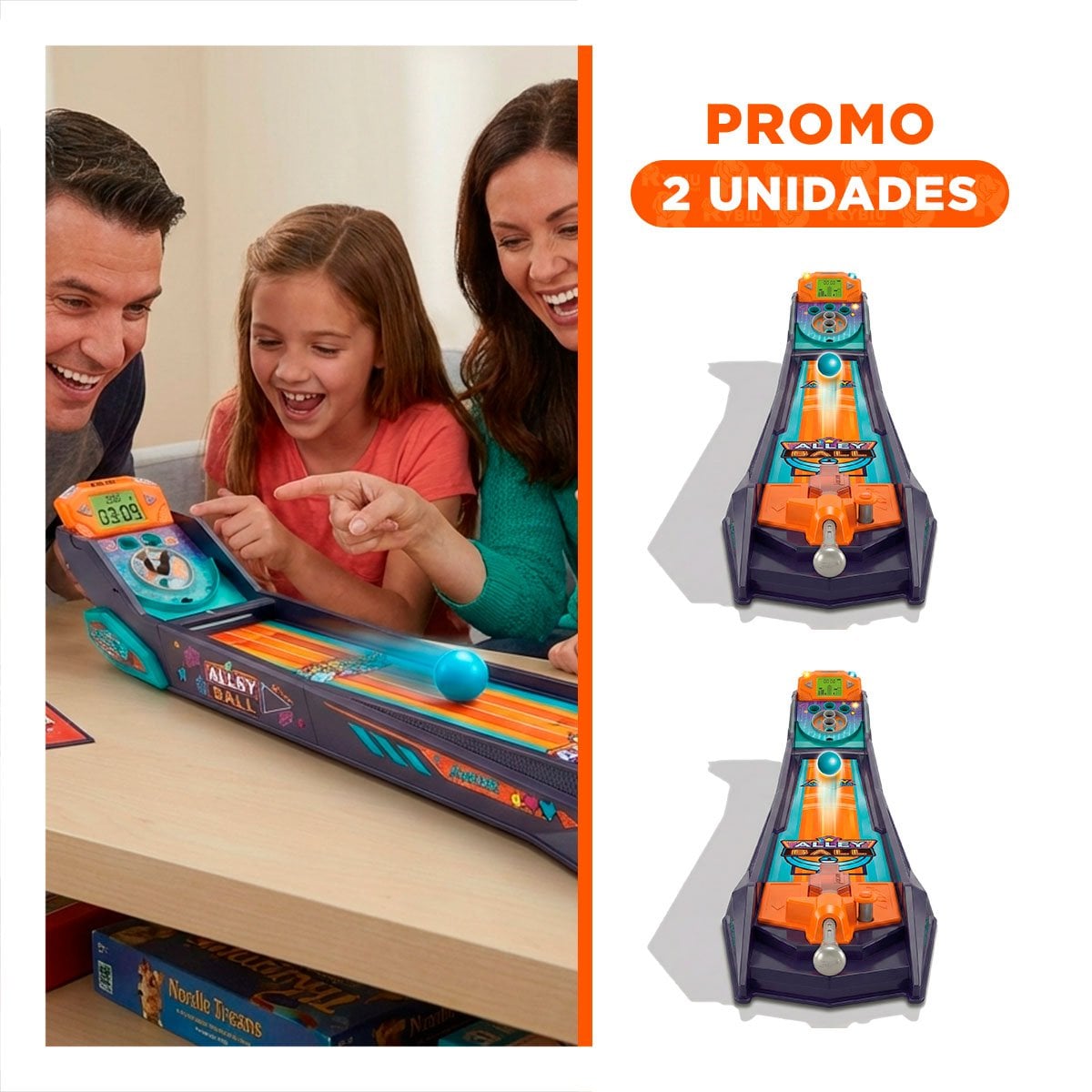 PACK2 PLATAFORMA DE PELOTA DE CALLE ELECTRONICO PARA JUEGO ACTIVO EN AZUL Y NARANJA 85CM - 1