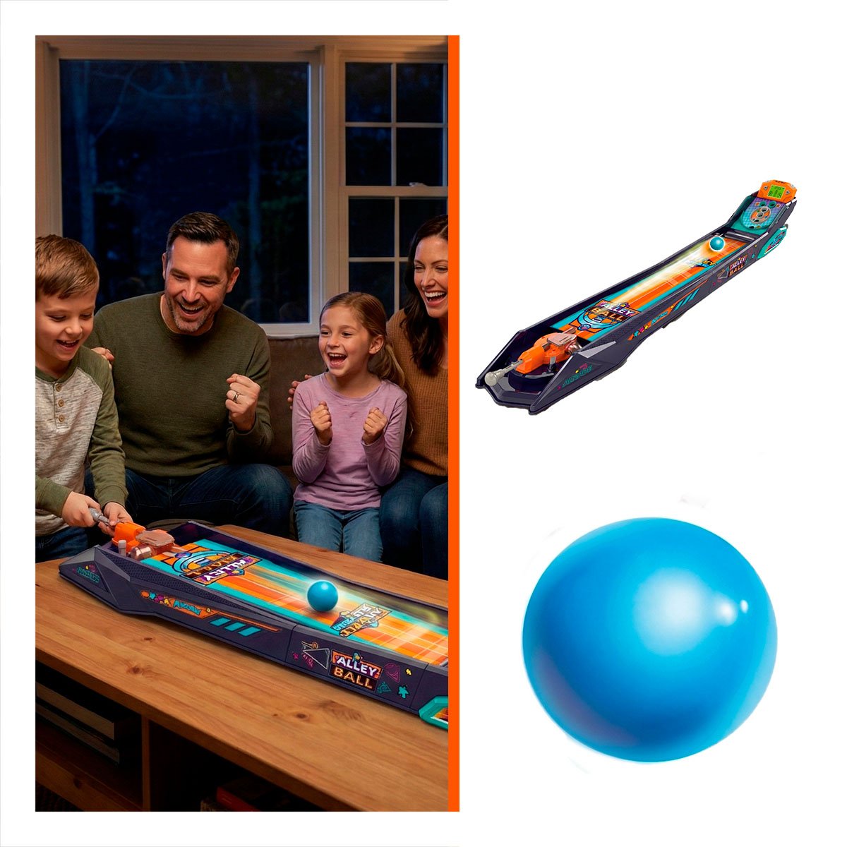 TABLERO DE PELOTA DE CALLE ELECTRONICO PARA JUEGO EN CASA EN AZUL Y NARANJA 85CM YLIGAS REGALO - 3