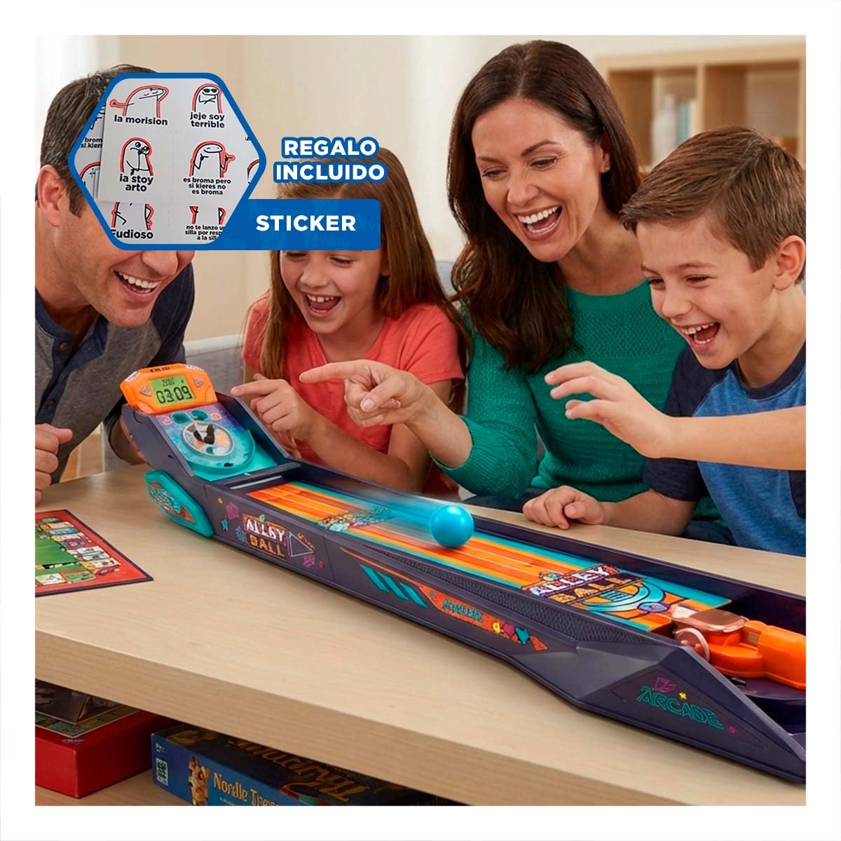 TABLERO DE PELOTA DE CALLE ELECTRONICO PARA USO FAMILIAR EN AZUL Y NARANJA YREGALO STICKER - 1