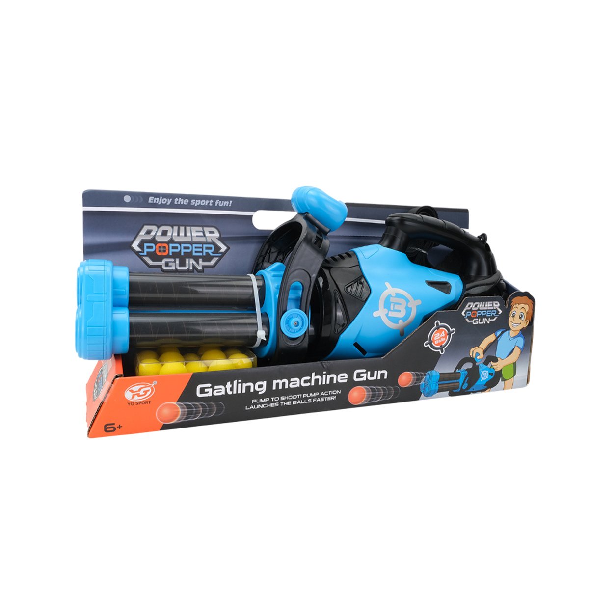 PACK2 BLASTER INTERACTIVO DE ESPUMA PARA EXPERIENCIAS DE JUEGO ACTIVO EN AZUL YREGALO STICKER - 2