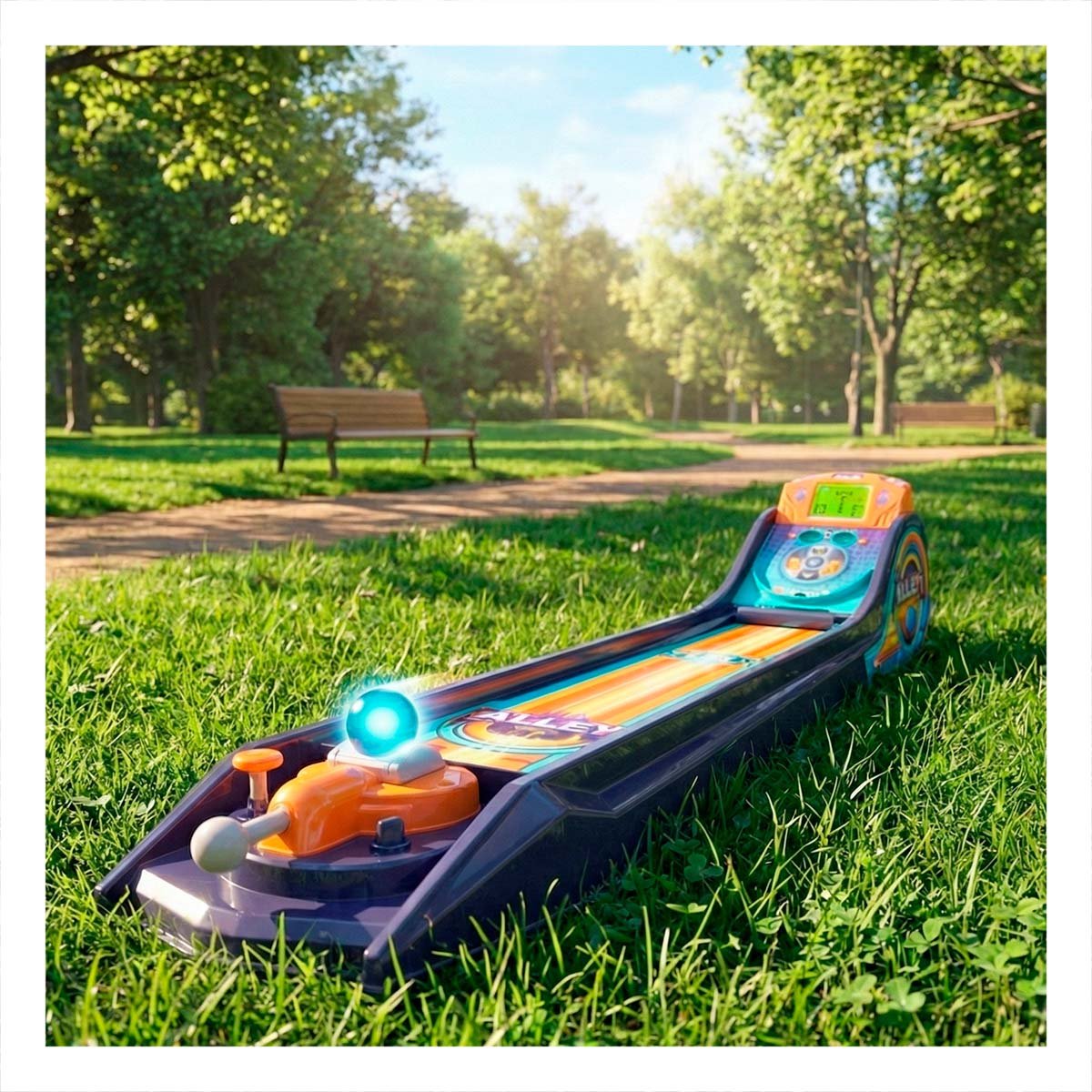 TABLERO DE PELOTA DE CALLE ELECTRONICO PARA DIVERSION DE COLOR AZUL Y NARANJA YPAPEL REGALO - 5