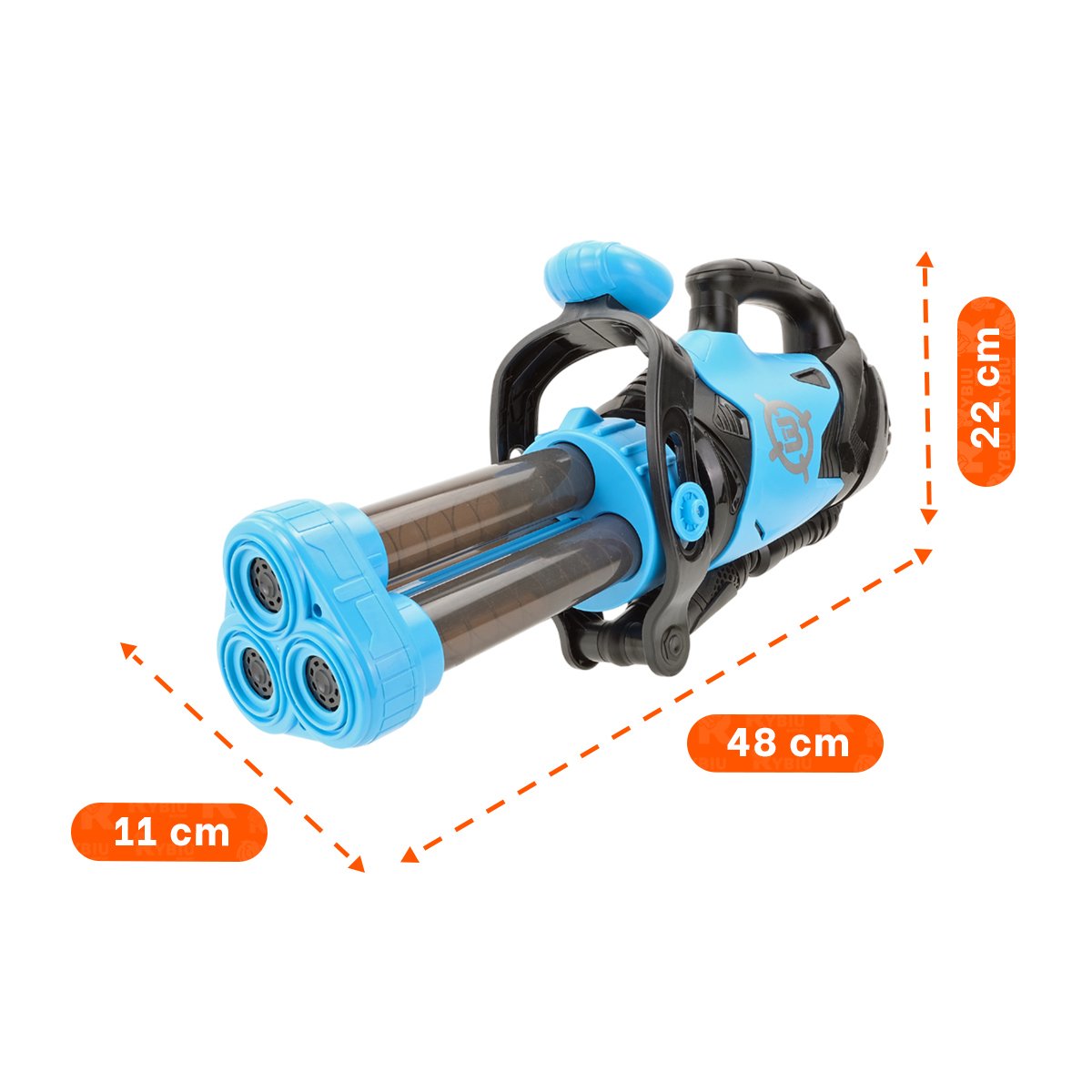 PACK2 AMETRALLADORA CON BOLAS SUAVES PARA JUEGO INTERACTIVO Y DIVERSION AZUL YPAPEL REGALO - 4