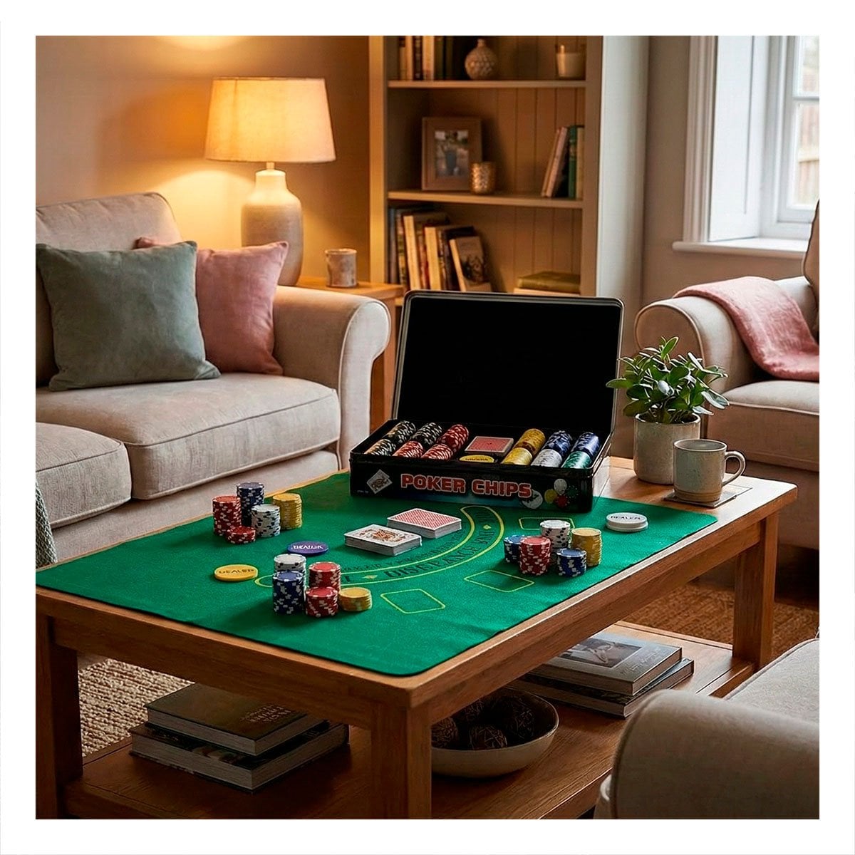PACK6 LINEA DE FICHAS POKER NEGRO PARA DIVERSION DE MESA EN HOGAR - 2