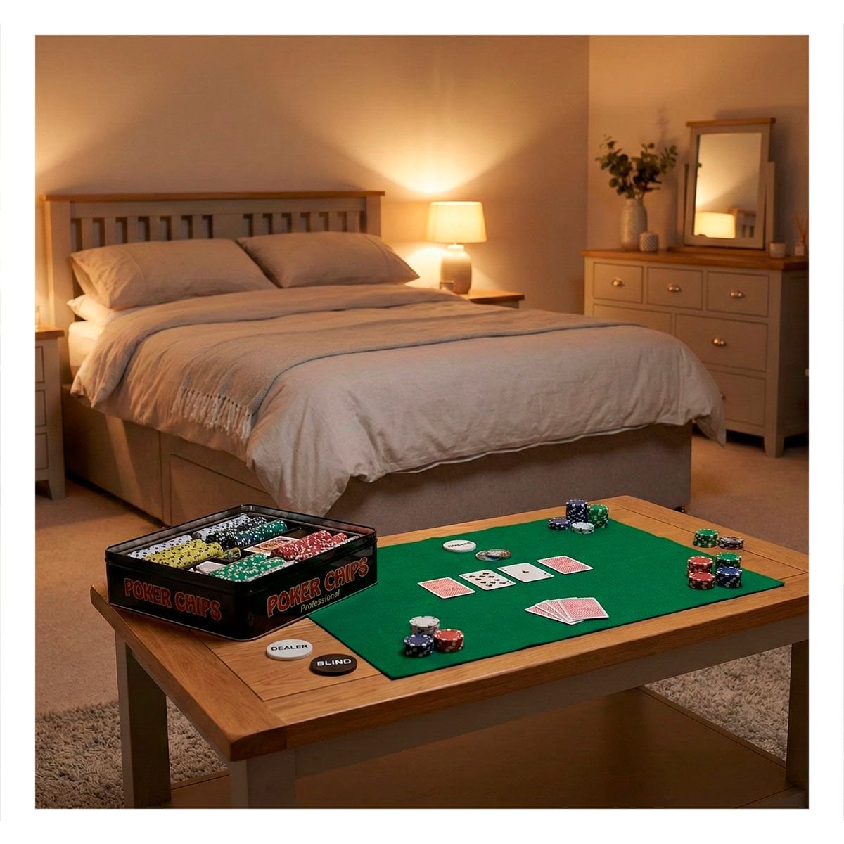 PACK6 LINEA DE FICHAS POKER NEGRO PARA DIVERSION DE MESA EN HOGAR - 3