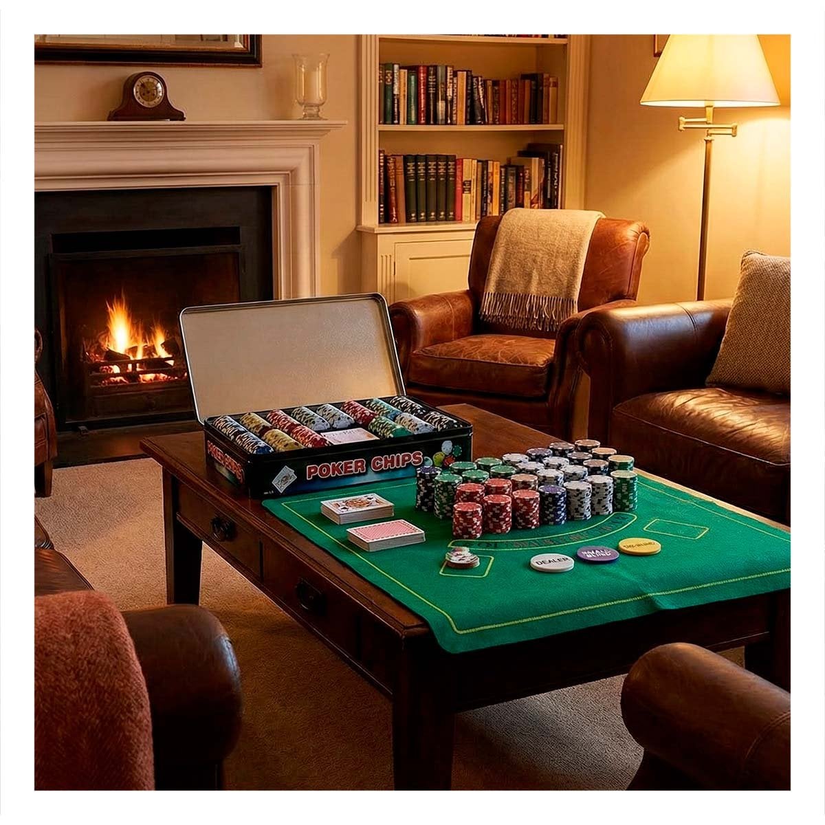 JUEGO DE CASINO CON FICHAS POKER NEGRO PARA MESA SOCIAL EN HOGAR - 2