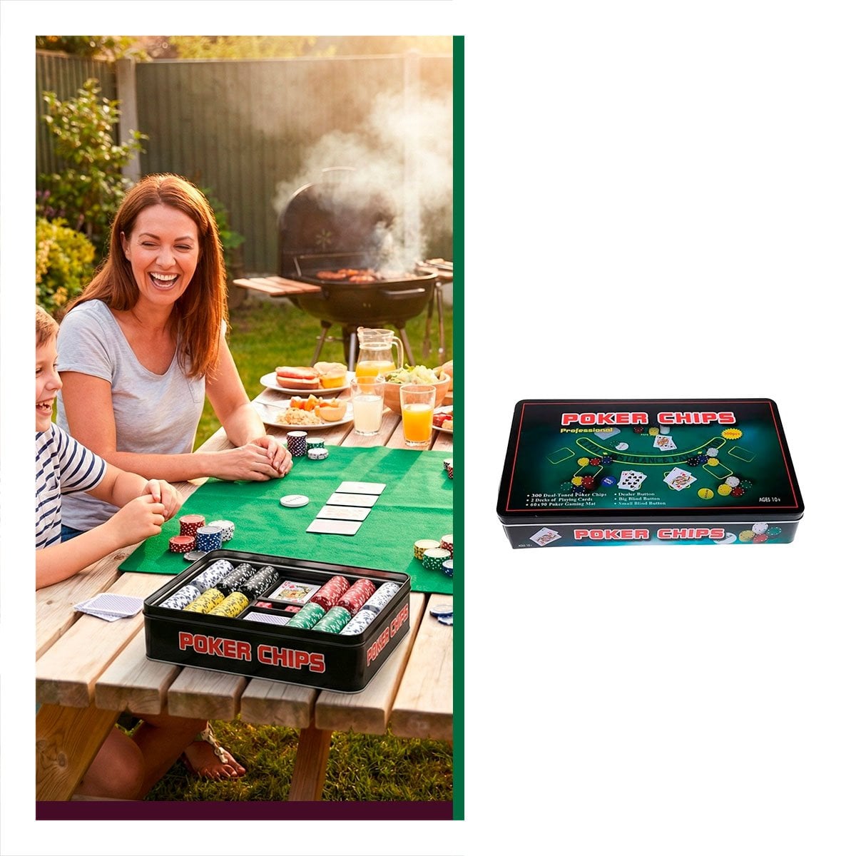 JUEGO DE CASINO CON FICHAS POKER NEGRO PARA MESA SOCIAL EN HOGAR - 3