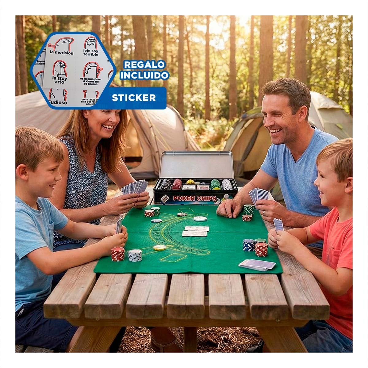 DIVERSION DE FICHAS POKER NEGRO PARA REUNIONES SOCIALES EN HOGAR YREGALO STICKER - 1