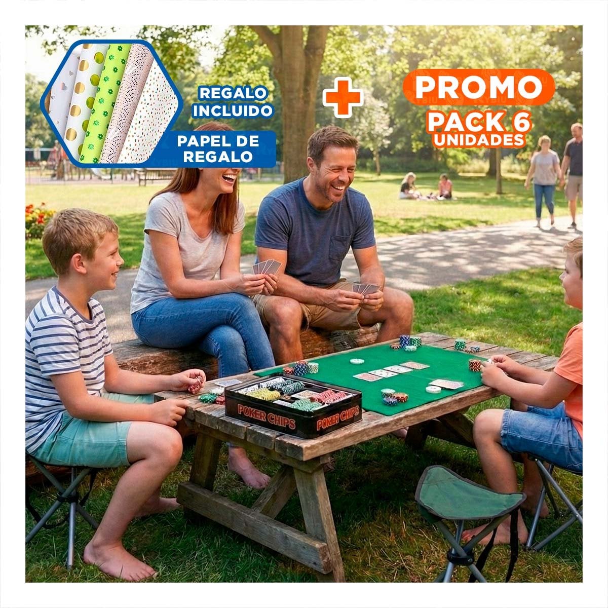 PACK6 ESTILO DE FICHAS POKER NEGRO PARA JUEGO SOCIAL EN CASA YPAPEL REGALO - 1