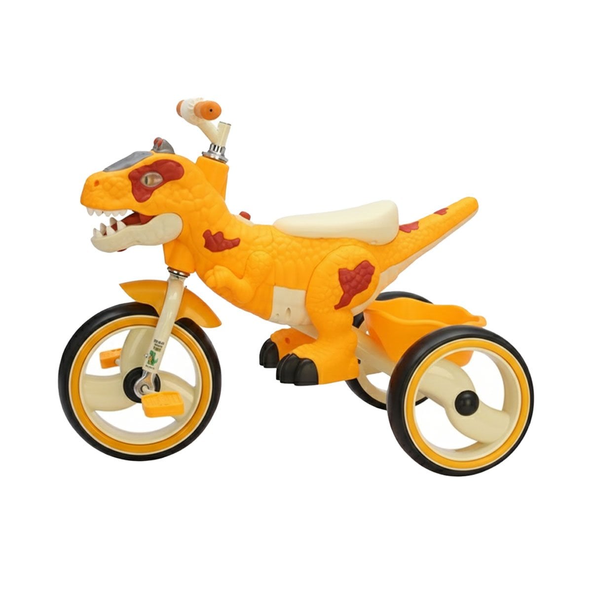 BICICLETA DE DINOSAURIO PARA USO INFANTIL EN COLOR AMARILLO 73X45X59CM YREGALO STICKER - 3