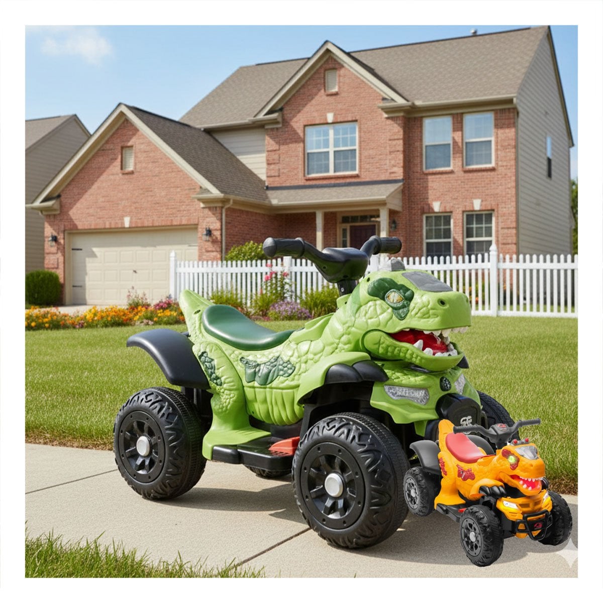 VEHICULO INFANTIL DE DINOSAURIO PARA MOVIMIENTO SEGURO COLOR VERDE 42X72X45CM YLIGAS REGALO - 2