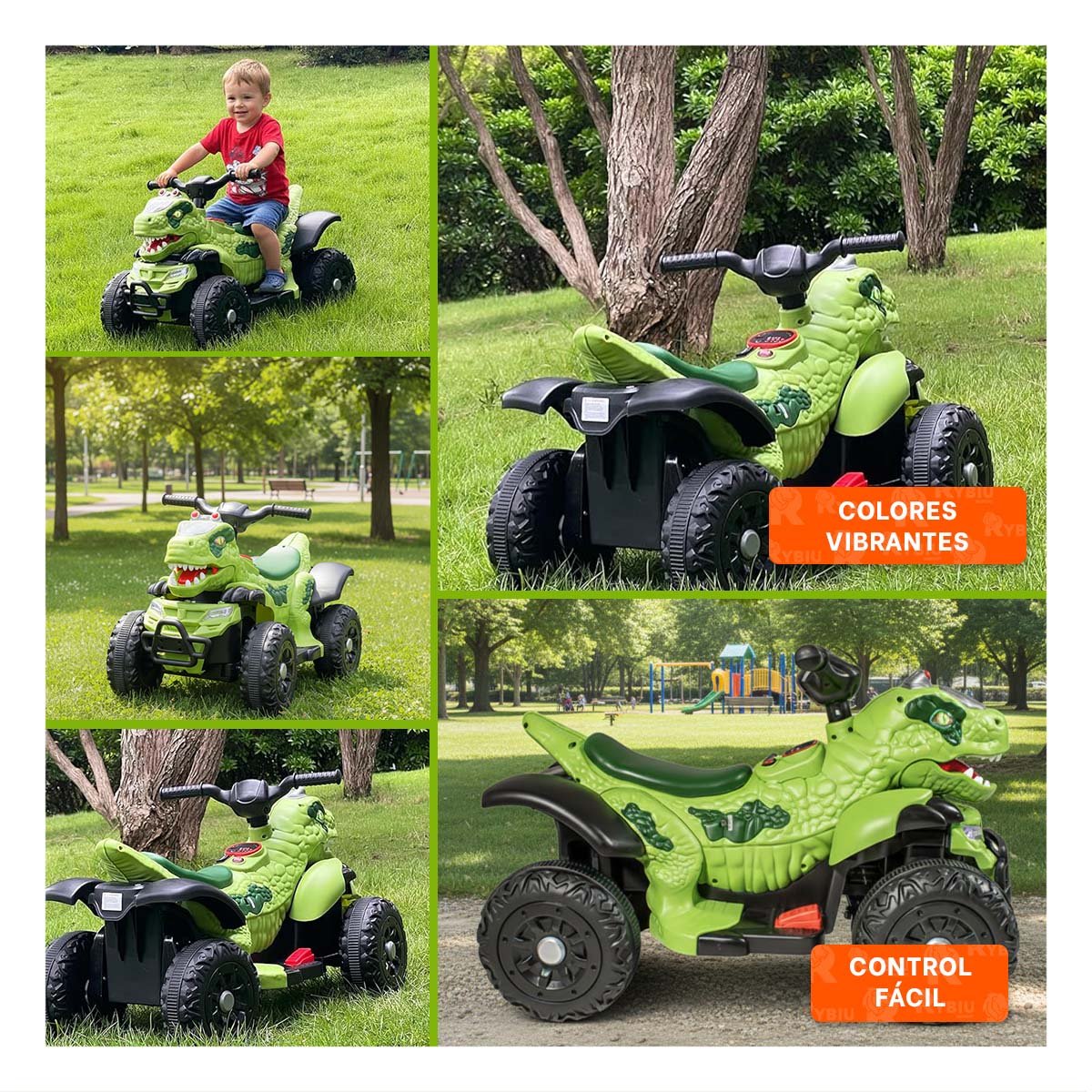 VEHICULO INFANTIL DE DINOSAURIO PARA MOVIMIENTO SEGURO COLOR VERDE 42X72X45CM YLIGAS REGALO - 5