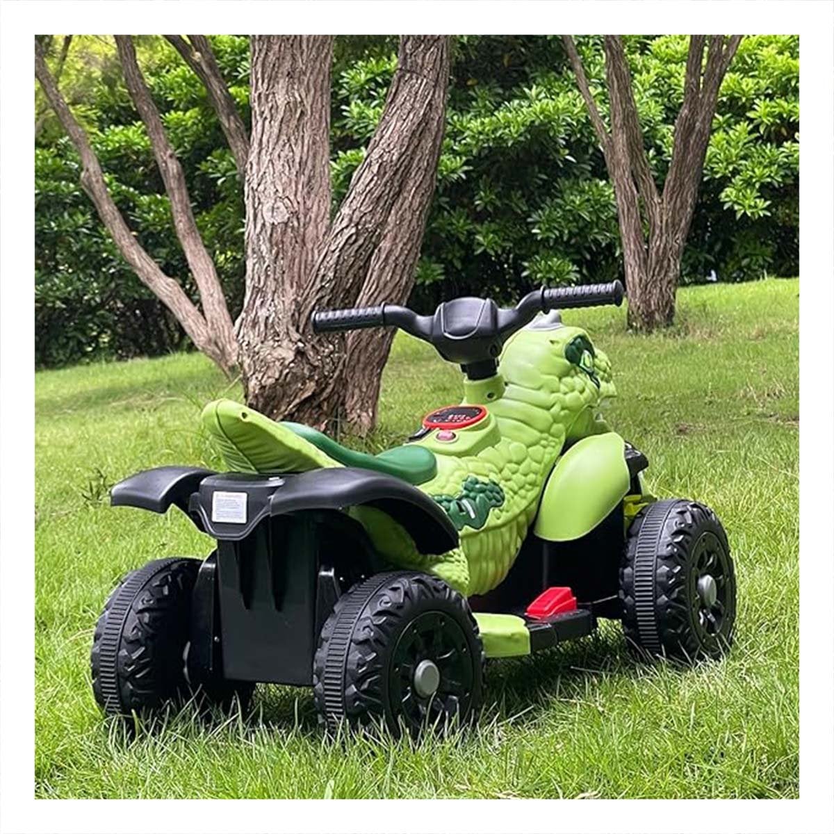 VEHICULO INFANTIL DINOSAURIO PARA JUEGO DIARIO Y ACTIVIDAD MOTRIZ TEMPRANA EN VERDE 42X72X45CM - 2