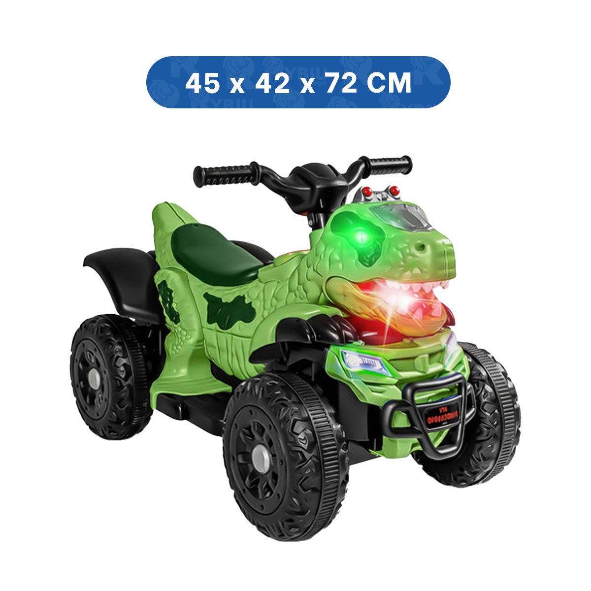 VEHICULO INFANTIL CON ESTILO DINOSAURIO PARA USO RECREATIVO EN VERDE 42X72X45CM YPAPEL REGALO - 4