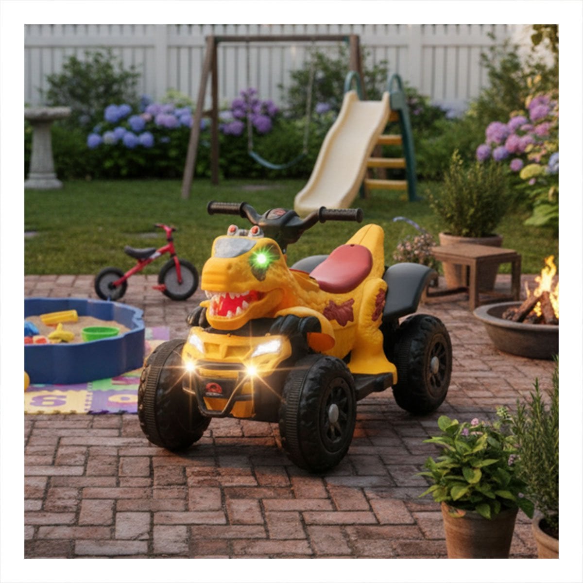 PACK2 VEHICULO CON FORMA DE DINOSAURIO PARA JUEGO COLOR AMARILLO 42X72X45CM YPAPEL REGALO - 2