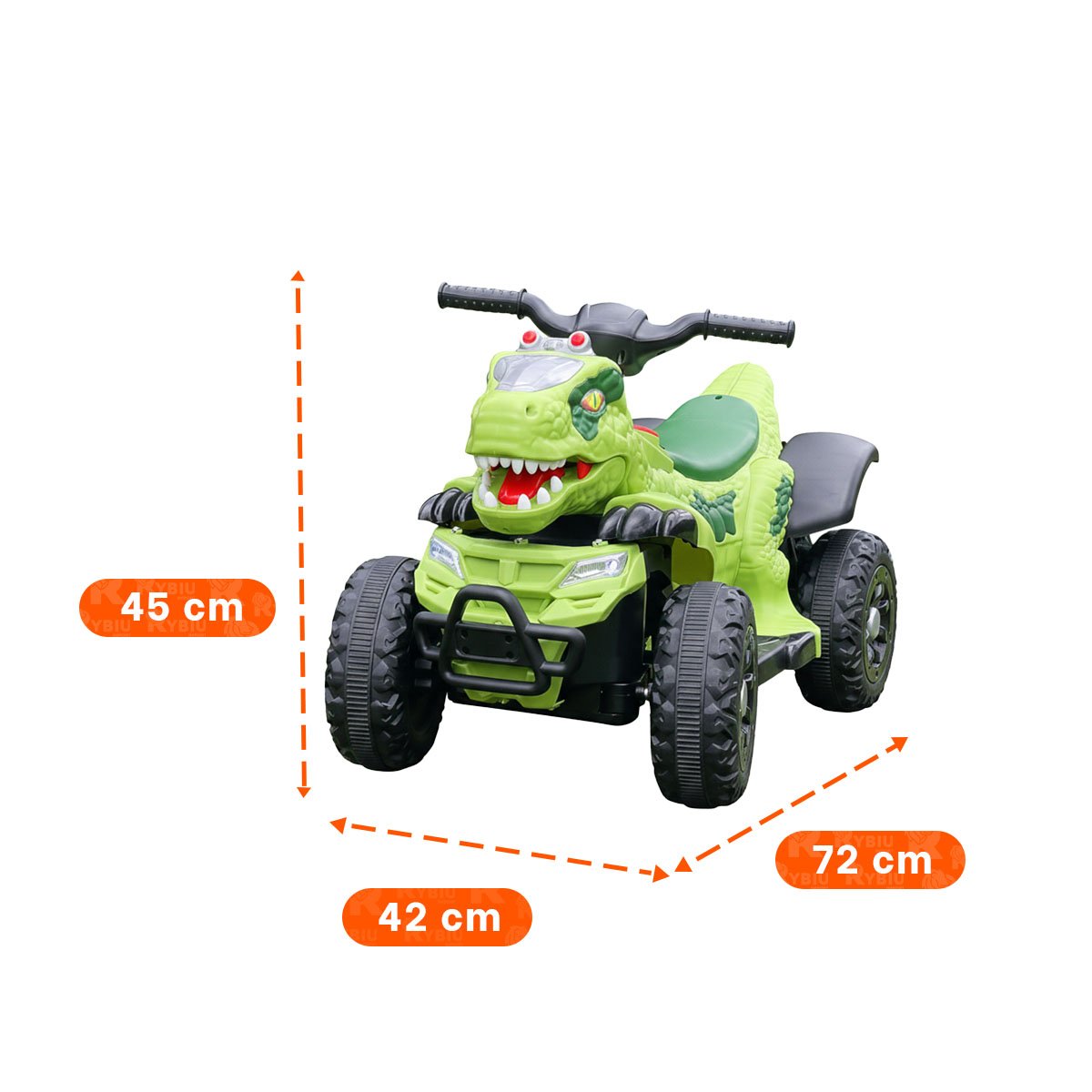 PACK2 MOTO DINOSAURIO DE CUATRO RUEDAS PARA PASEOS CORTOS COLOR VERDE 42X72X45CM YPAPEL REGALO - 4