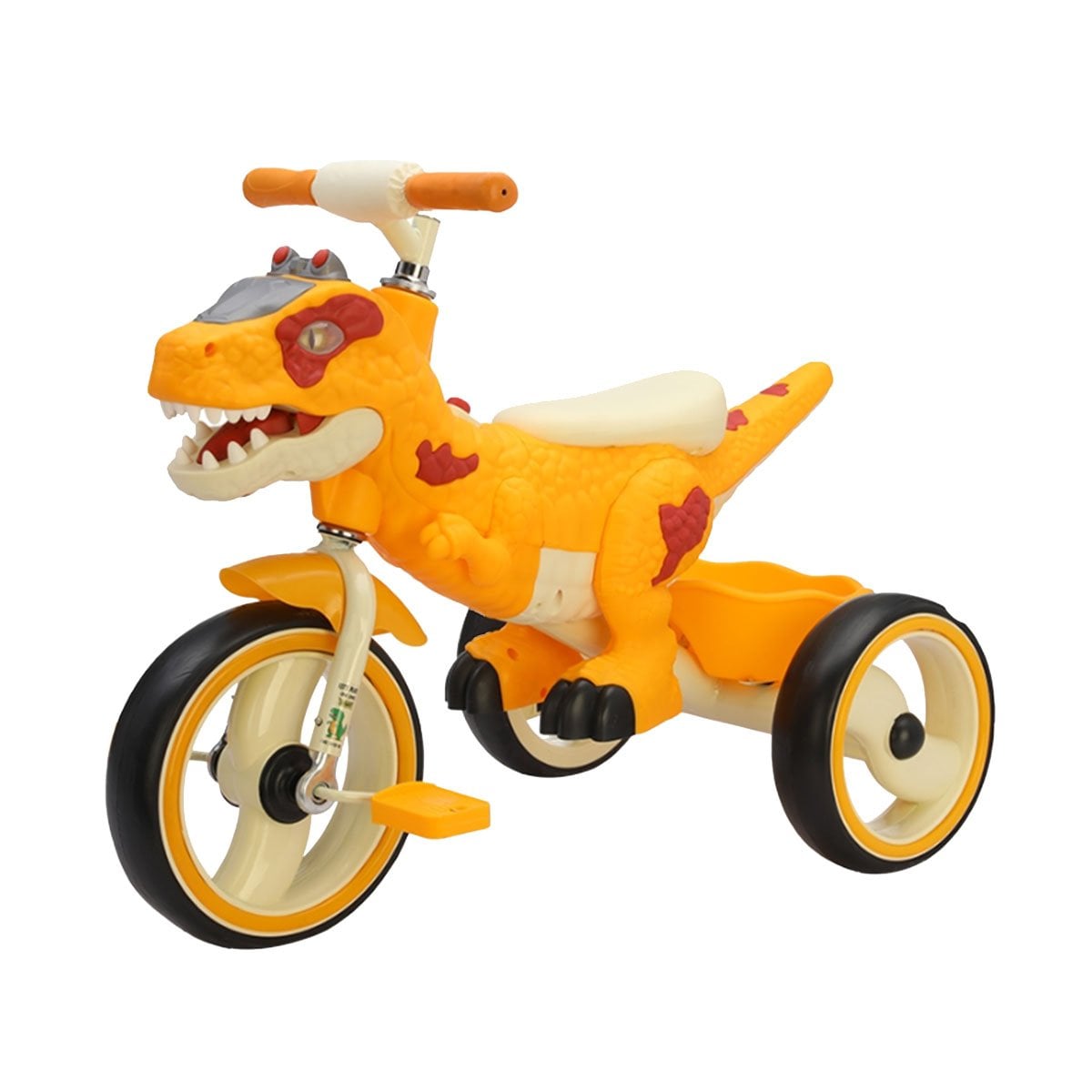 BICICLETA DE DINOSAURIO PARA PASEOS SUPERVISADOS EN AMARILLO 73X45X59CM YPAPEL REGALO - 1
